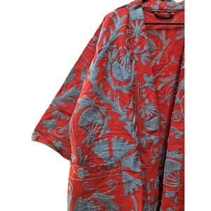 Hecho a mano al por mayor Suzani bordado algodón térmico verano Boho Hippie Kimono bata ropa de dormir Unisex abrigo de invierno albornoces - Product Image 4