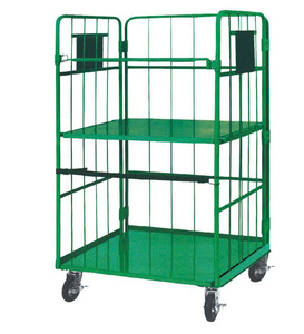 Chariot de logistique pliable 500 kg, chariot de transport robuste pour entrepôt, chariot à plateforme pliable à quatre roues en acier inoxydable, OEM - Product Image 5