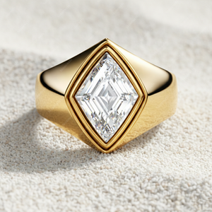 Bague de fiançailles et de fête en or massif 14 carats et platine, motif cœur de poker en diamant, pour homme et femme, certifiée - Product Image 4