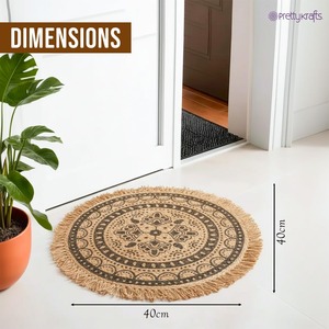 Premium Quality Printed Jute <b>Round</b> <b>Mat</b> for Living Room Bedroom Hallway and Entryway Use Available At Export Price - Product Image 5