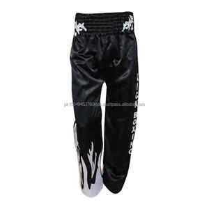 Venta al por mayor pantalones de satén de kickboxing unisex con cintura elástica para correr gimnasio pantalones de boxeo personalizar pantalón de kickboxing - Product Image 3