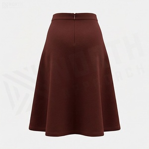 Women A-Line Knee-Length Skirt Solid Color Polyester Comfortable Regular Waistline All Seasons Wear - Product Image 2