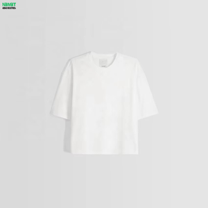 เสื้อยืดทรงบ็อกซี่สำหรับผู้ชาย ผ้าเนื้อหนา คอกลมทรงหลวม สไตล์มินิมอล เรียบง่าย เสื้อผ้าลำลองสำหรับฤดูร้อน - Product Image 4