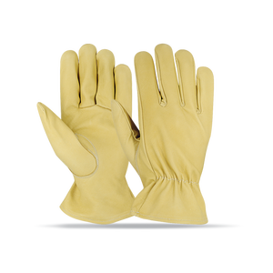 Gants de travail en cuir, paume orange, pointes des doigts antidérapantes, bracelet élastique, résistants à la chaleur, antistatiques, imperméables, gants de sécurité - Product Image 6