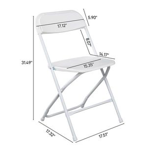 Silla Plegable Blanca Clásica para Jardín, 10 Piezas, Plástico Moldeado por Inyección para Uso en Exteriores - Product Image 2