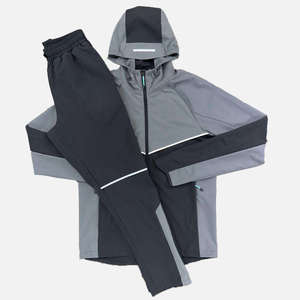 Custom Logo Men's Waterproof Windbreaker Set <b>Reflective</b> Hooded <b>Jacket</b> and Joggers 2 Piece Sportswear Tracksuit for <b>Running</b> Gym - Product Image 3