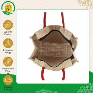 Highest Bulk Selling Best Quality Elegant Embroidery Fancy Eco-Friendly Jute Shopping Tote Bag with Padded Handle for Sale - Product Image 4