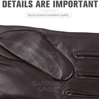 Gants en cuir SARDONYX SPORTS pour toutes les saisons, isolés, doux, écologiques, avec détection d'aiguilles, longueur poignet, antidérapants, durables