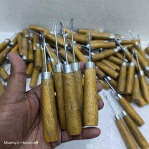 Nouveau Design Meilleure Qualité Poinçon À Coudre En Cuir Bois Manche En Bois Poinçon À Coudre Droit Poinçon En Cuir Outil De Muawiyah Artisanat - Product Image 3