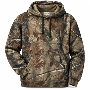 Sweat à capuche épais 100 % coton personnalisé motif camouflage arbre pour homme – Tissu imprimé camouflage Real Tree pour la chasse, la jungle, le camping et la randonnée en forêt - Product Image 2