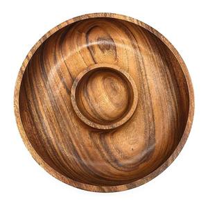 Bandeja Redonda de Madera de Acacia de Primera Calidad para Servir Aperitivos y Bocadillos, Precio de Fábrica - Product Image 6