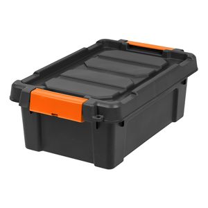 Bacs de rangement en plastique avec couvercles à fermeture, 3 gallons, noirs, lot de 6 - Product Image 2
