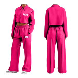 Custom Acid Wash Windbreaker Tracksuit Zipper Hoodie <b>Jacket</b> And Elastic High Waist Trouser Jogging Set Baggy Nylon Track Suit - Product Image 5