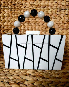 Best Quality Wood-Look Resin <b>Clutch</b> Classic Fashion India Handbag/Shoulder Bag for <b>Wedding</b> Parties Made Metal Material for - Product Image 3