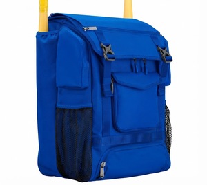 Mochila deportiva de nylon roja de 50-70L con bolsillos laterales de malla y compartimento frontal - Product Image 6