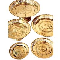 14 "beau plateau en laiton antique thaïlandais classique de piédestal avec la conception d'éléphant. Parfait pour hôtels, restaurants servant assiette.