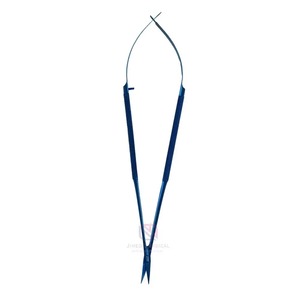 Tijeras Quirúrgicas Curvas Reutilizables de Acero Inoxidable Azul, Instrumento de Cirugía General con Certificación CE Clase I - Product Image 2