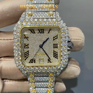 Montre à quartz à cadran carré, bracelet en acier inoxydable, montre analogique à chiffres romains pour homme - Product Image 1
