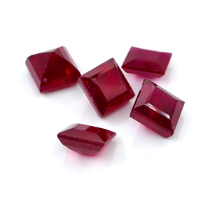 Rubis naturels de Bangkok, carrés calibrés de 6,5 mm, pierres précieuses de rubis naturelles facettées, prêtes à l'emploi pour la création de bijoux - Product Image 1