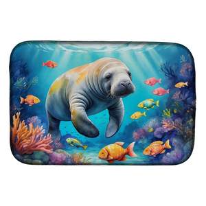 Almohadilla de secado de platos absorbente de Manatí de verano 14X21 \ "Escurridor de platos de mostrador multicolor para Cocina - Product Image 1