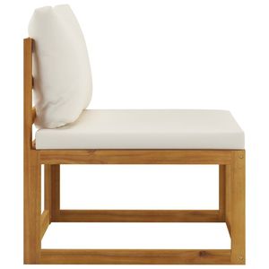 Ensemble de canapés de jardin en bois naturel et blanc crème - Product Image 5