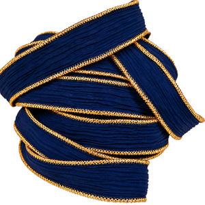 Y S INTERNATIONAL 100% Pure Mulberry Silk <b>Ribbon</b> with <b>Gold</b> Metallic Edge Burgundy for Jewelry Fashion Crafts Made in Delhi - Product Image 6