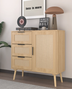 Armoire de rangement en rotin et bois de qualité supérieure, meuble moderne à plusieurs tiroirs, armoire sur pied pour la décoration de la maison et du bureau - Product Image 4