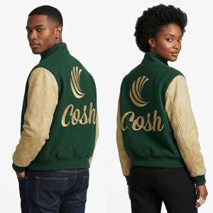 Chaqueta Universitaria de Béisbol Letterman, Cuerpo de Lana, Mangas de Cuero, Bordado Personalizado, Fabricante Mayorista COSH INTERNATIONAL - Product Image 2