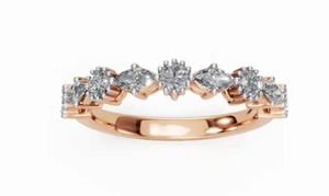 Bague en or élégante et empilable Radiance Diamond Band avec un poids total de 0,470 carat en 9 pierres, idéale pour les mariages et les occasions spéciales - Product Image 6