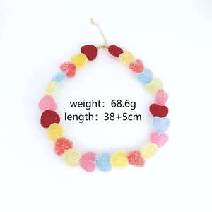 Collier de perles irrégulières en résine faites à la main, multicolores, bijoux de mode, artisanat moulé, pour femmes et filles - Meilleures ventes - Product Image 2
