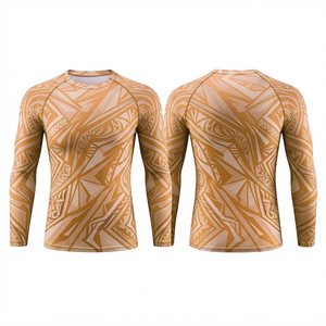 Men <b>BJJ</b> <b>Rashguard</b> Compression Shirt Full Sleeve MMA Grappling Martial Arts Anti-UV UPF50 Top Wear USA Europe Market Trending - Product Image 4