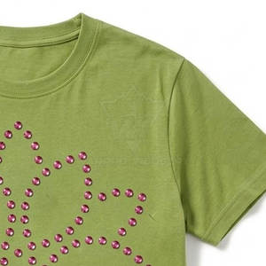 Premium Vintage Rhinestone Graphic T Shirt Oversized Men Drop Shoulder Diamond Streetwear Luxury DTG Print Custom <b>Logo</b> Wholesale - Product Image 5