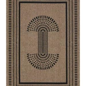 Alfombra de pasillo de sisal natural con diseño geométrico clásico de medallones, rectangular, al precio más bajo. - Product Image 3
