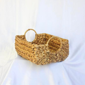SERUNI S Natural Water Hyacinth Woven Storage Basket Handmade Eco Friendly Organizer Basket Rustic Home Decor Gift Basket Wholes - Product Image 3