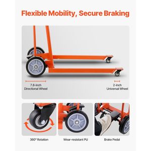 Apilador Manual con Cabrestante de 42.9 Pulgadas de Altura Máxima de Elevación, Carretilla Elevadora Multifuncional con Capacidad de 330 Libras para Palets y Materiales - Product Image 6