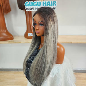 Peluca rubia con encaje frontal, larga y lisa, sin pegamento, rubio mixto, 20 pulgadas, pelucas con encaje frontal transparente para mujer - Product Image 3