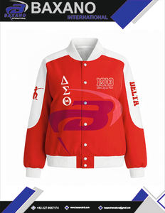 Chaqueta de sarga de algodón estilo carreras Delta Sigma Theta DST Sorority, ropa griega, chaqueta de carreras con cuello alto y bloques de color para hermandades. - Product Image 6