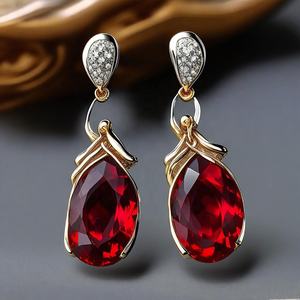 ต่างหูโกเมนเงินสเตอร์ลิงสำหรับผู้หญิงและเด็กผู้หญิงทำจากเงินแท้925ออกแบบได้ตามต้องการ - Product Image 3