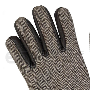 Gants en cuir pour hommes, doublés de satin, longueur poignet, compatibles écran tactile, pour l'extérieur, par temps froid, chauds, décontractés, hiver - Product Image 4