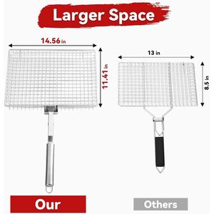 Cestello Extra Large per Grigliare Pesce e Gamberetti, Accessorio per Cucina all'Aperto, Regalo per Uomini Appassionati di Grigliate, Cestello per Verdure - Product Image 4