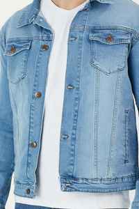 Veste en jean délavé ample pour homme, style vintage Y2K, avec boutons, streetwear d'hiver, patchwork, imprimé rayé et cachemire, fabriquée sur mesure - Product Image 2