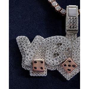 โซ่ VVS Moissanite สำหรับผู้ชายจี้ชุบทองจี้เพชรโมอิสซานไนต์และเสน่ห์ฮิปฮอปเย็นแบบกำหนดเอง - Product Image 1