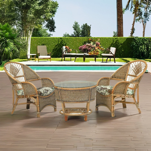 COBANA SEAGRASS Terrace SET Venta caliente hecha a mano moderna silla de ratán de madera mesa de centro clásico indonesio para terraza Set - Product Image 1
