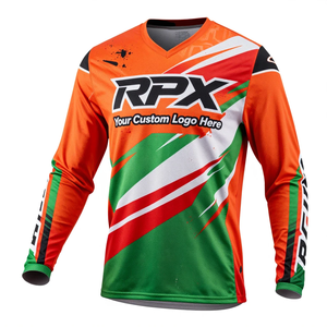 Maillot de motocross personnalisé pour équipe, orange, vert, rouge, impression numérique par sublimation, respirant, séchage rapide, prix de gros - Product Image 3