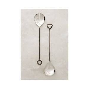 Modern Italian Design Stainless <b>Flatware</b> with White Handle Guangzhou Salad Server Set Including Spoon and Fork - Product Image 1