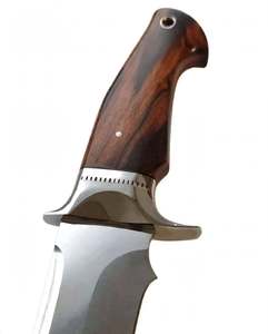 Couteau utilitaire à lame fixe artisanal Iron Crown Forge, en acier inoxydable à haute teneur en carbone, manche en bois de rose, double lame - Product Image 4