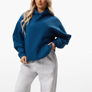 Custom Women Oversized <b>Fleece</b> <b>Hoodie</b> Long Cotton Pullover Sweatshirt, Plus-Size Streetwear <b>Hoodies</b> with Oem Service New Design - Product Image 1