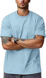 Camisetas Personalizadas de Cuello Redondo para Hombre, Corte Holgado, Camisetas Lisas de Algodón Suave - Product Image 6