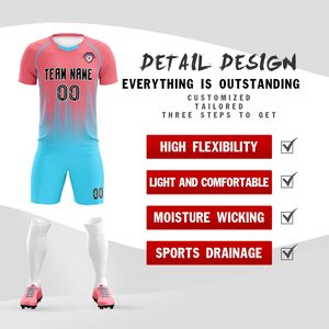 Maillot de football et short de football personnalisés – Vente en gros, prix usine, respirant, séchage rapide, tissu 100 % polyester - Product Image 3