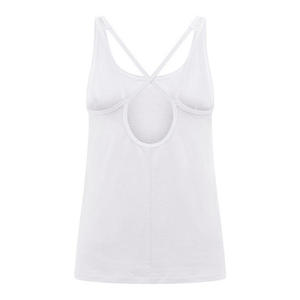 Women's Purple Scoop Neck Tank <b>Top</b> With <b>Cross</b> Back Design Breathable Knitted Sporty Fit Solid Color Workout Wear - Product Image 6